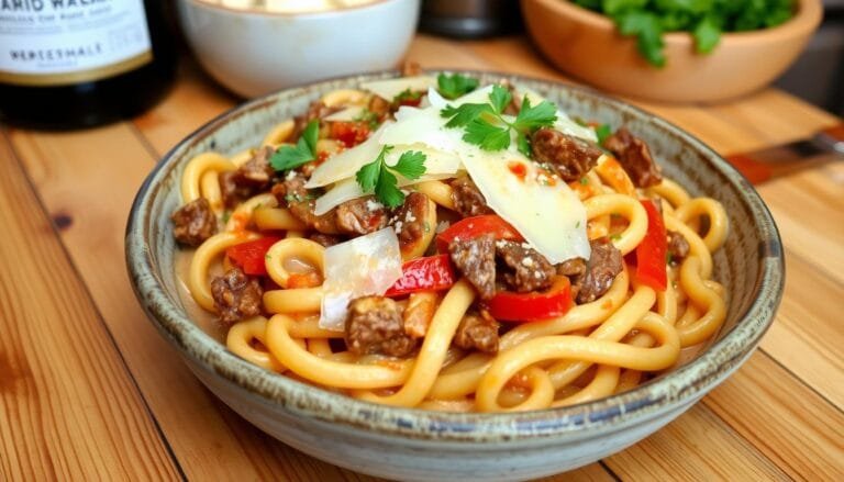 philly cheesesteak pasta