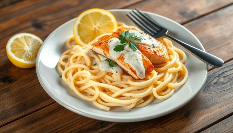 salmon alfredo